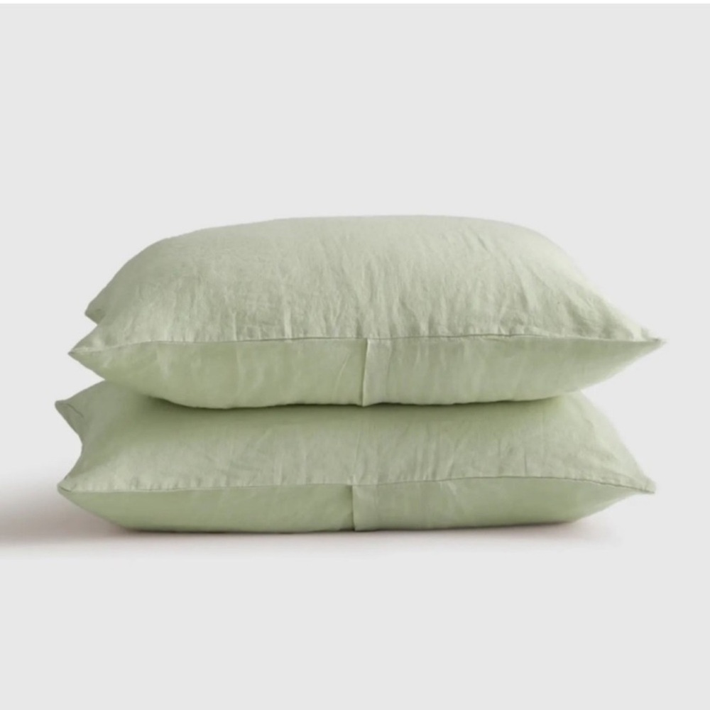 NWT QUINCE European Linen Sham Set King Sage 2531
